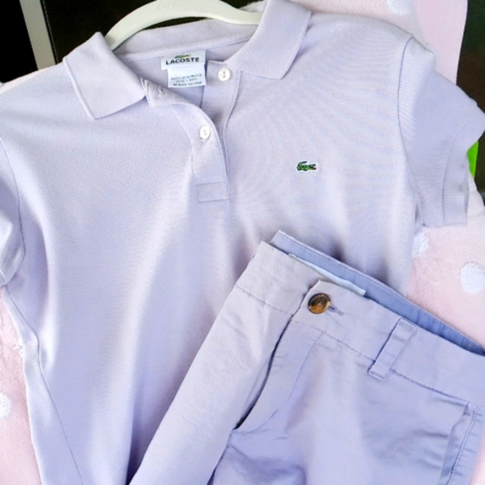 Womens Classic Lacoste polo 2 button shirt . gorgeous color.shorts sold separate